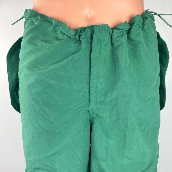 Super Massive Women Green Windbreaker Baggy Parachute Drawstring Trouser Pants M - Picture 4 of 6